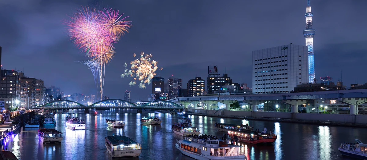 隅田川花火與東京晴空塔夜景