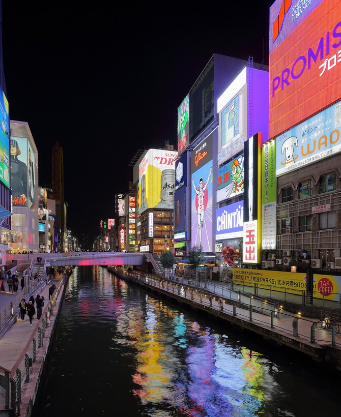 大阪道頓堀夜景與購物區